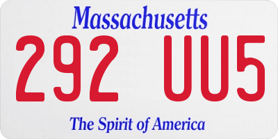 MA license plate 292UU5
