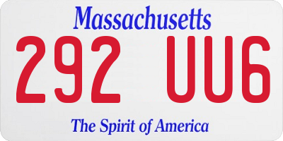 MA license plate 292UU6