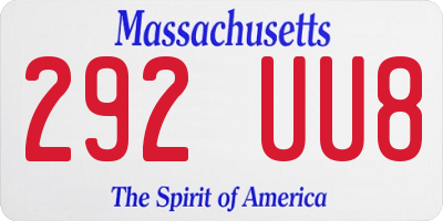MA license plate 292UU8