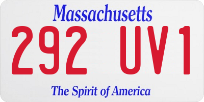 MA license plate 292UV1