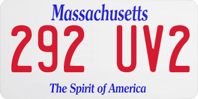 MA license plate 292UV2