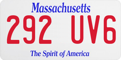 MA license plate 292UV6