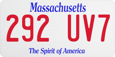 MA license plate 292UV7