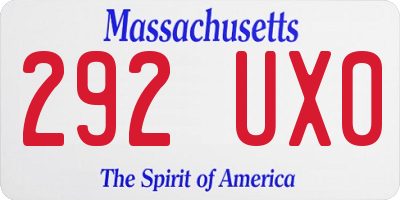 MA license plate 292UX0