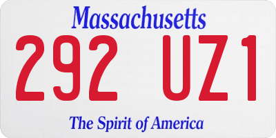 MA license plate 292UZ1