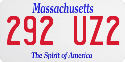 MA license plate 292UZ2