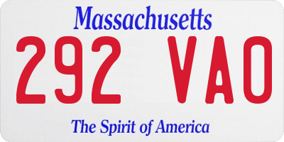 MA license plate 292VA0