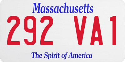 MA license plate 292VA1
