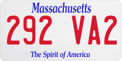MA license plate 292VA2