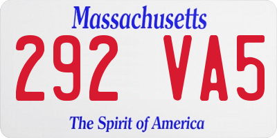 MA license plate 292VA5