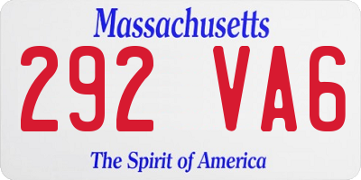 MA license plate 292VA6