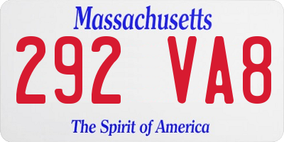 MA license plate 292VA8