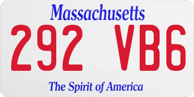 MA license plate 292VB6