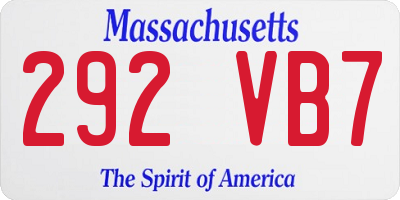MA license plate 292VB7