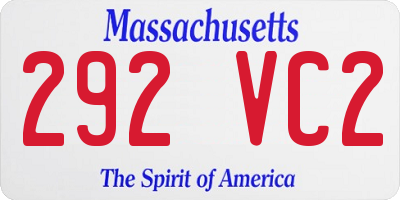 MA license plate 292VC2