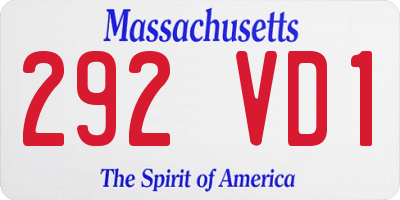 MA license plate 292VD1