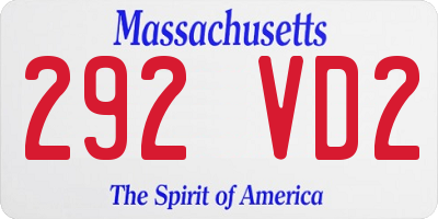 MA license plate 292VD2