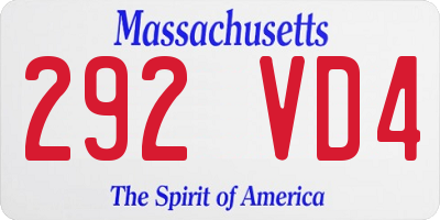 MA license plate 292VD4