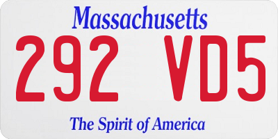 MA license plate 292VD5
