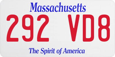 MA license plate 292VD8