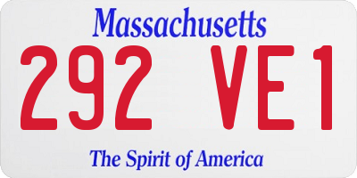 MA license plate 292VE1