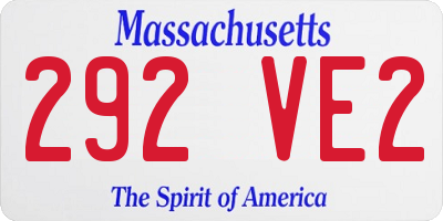 MA license plate 292VE2