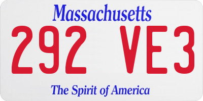 MA license plate 292VE3