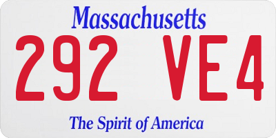 MA license plate 292VE4