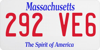 MA license plate 292VE6