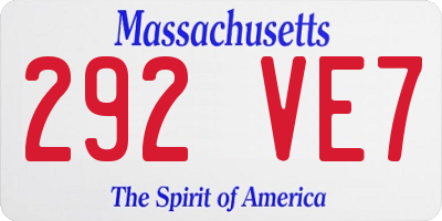 MA license plate 292VE7