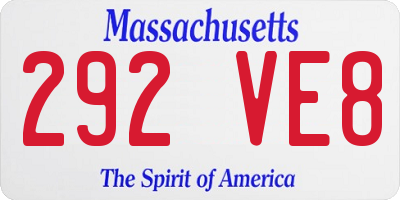 MA license plate 292VE8