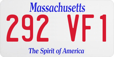 MA license plate 292VF1