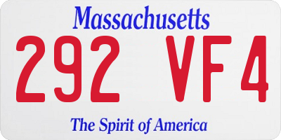 MA license plate 292VF4