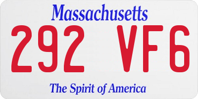 MA license plate 292VF6
