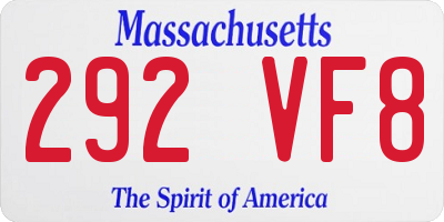 MA license plate 292VF8