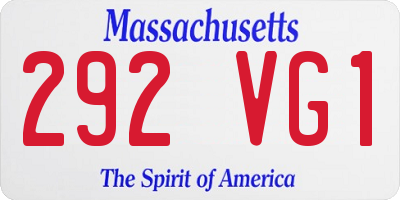 MA license plate 292VG1