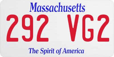 MA license plate 292VG2