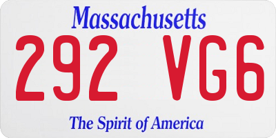 MA license plate 292VG6
