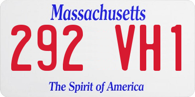 MA license plate 292VH1