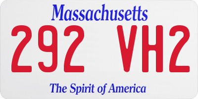 MA license plate 292VH2
