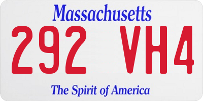 MA license plate 292VH4