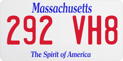 MA license plate 292VH8