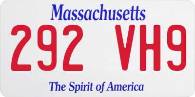MA license plate 292VH9