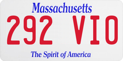 MA license plate 292VI0