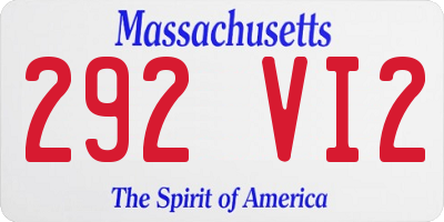 MA license plate 292VI2