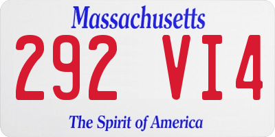 MA license plate 292VI4