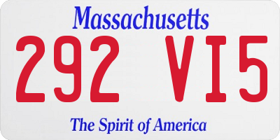 MA license plate 292VI5