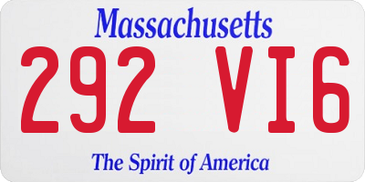 MA license plate 292VI6