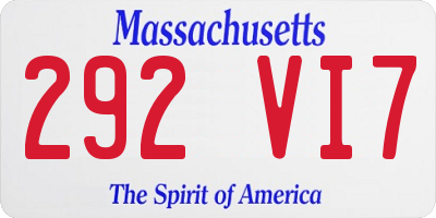 MA license plate 292VI7