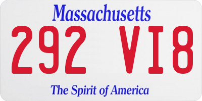 MA license plate 292VI8